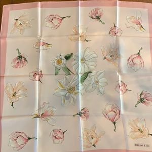 Tiffany and Co. Floral Print Silk Scarf